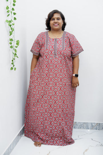 Elegant Zip Nighty – Jyothi Cotton Breeze