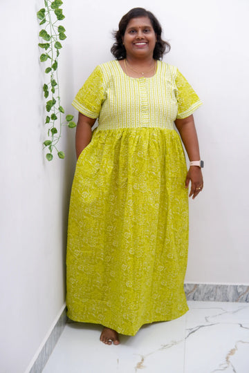 Frock Style Cotton Nighty – Soft & Flowing Fit