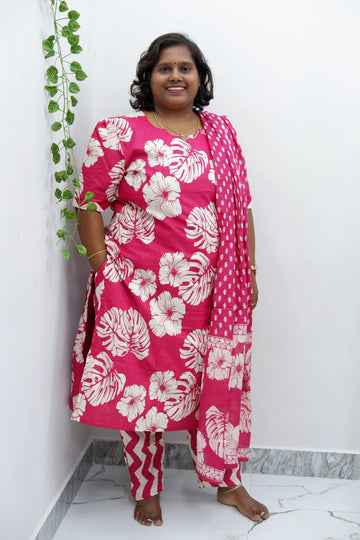 Graceful Cotton Printed Salwar Suit with Shawl – Casual & Festive Wear