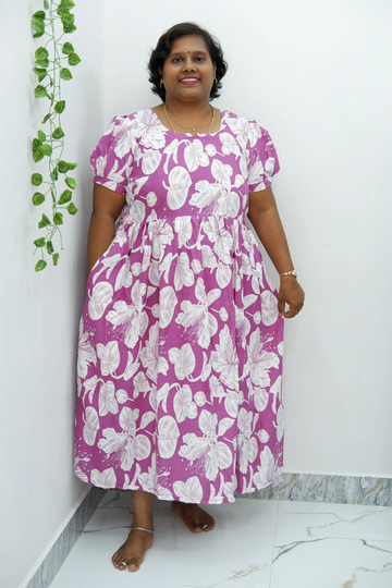 Trendy Puff Sleeve Kurti – Midi Length Frock Style for Women