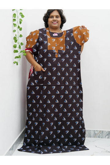 Extra Height Cotton Nighty for Women-Long Length Nighty