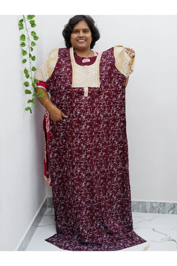 Extra Height Cotton Nighty for Women-Long Length Nighty