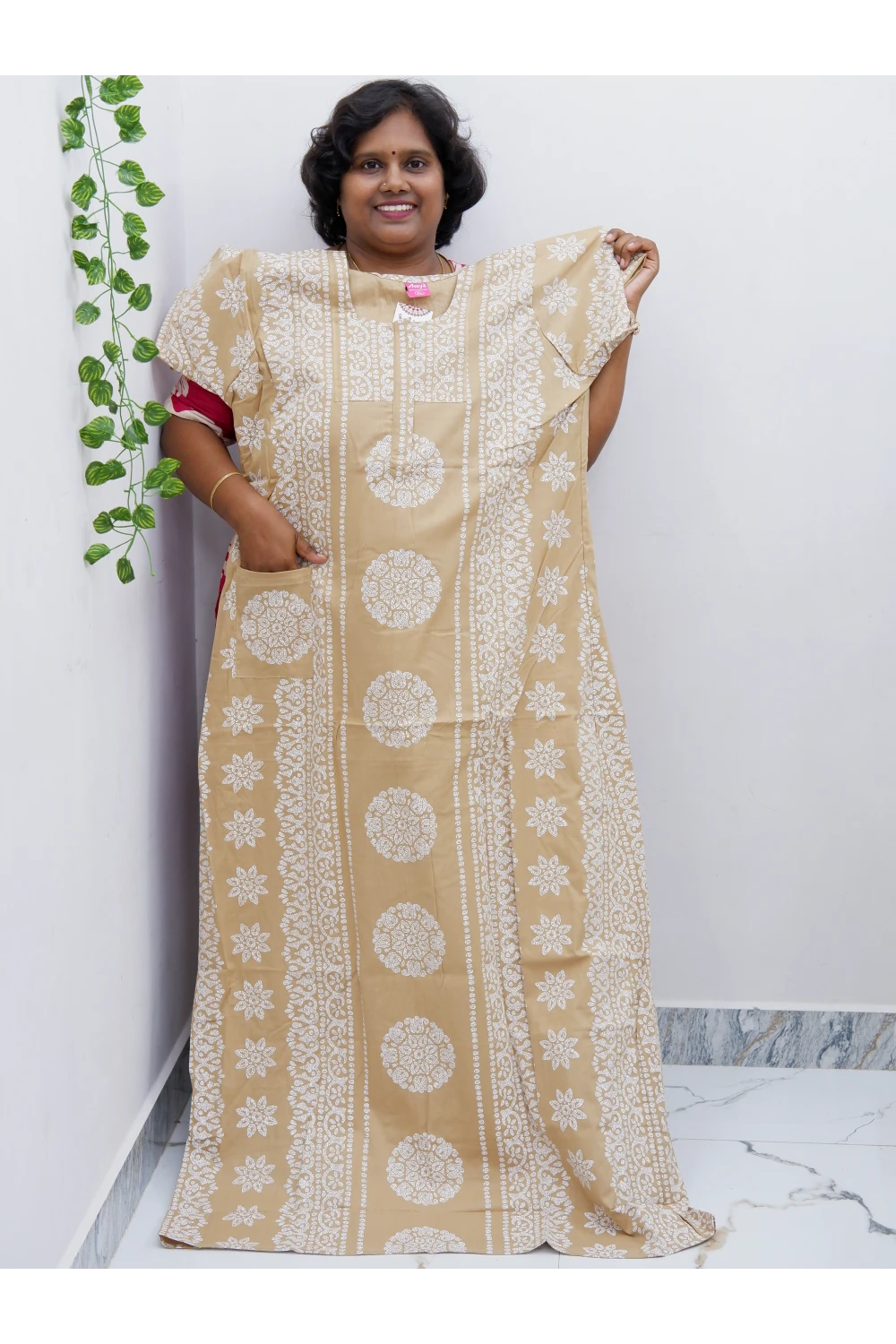 Extra Height Cotton Nighty for Women-Long Length Nighty