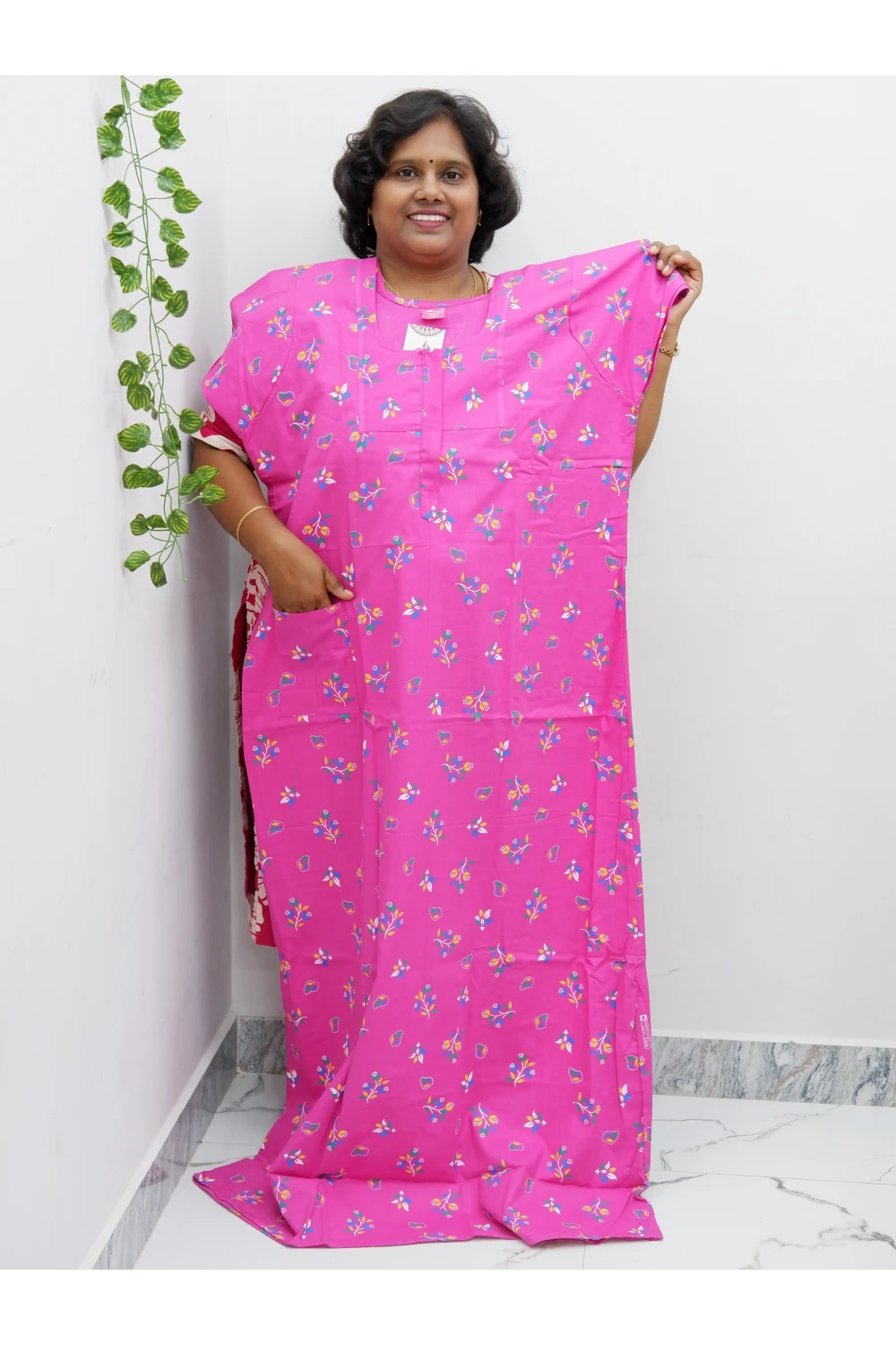 Extra Height Cotton Nighty for Women-Long Length Nighty