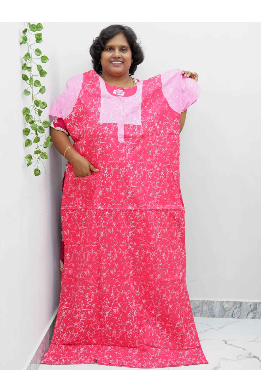 Extra Height Cotton Nighty for Women-Long Length Nighty