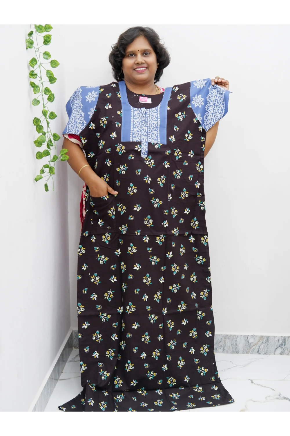 Extra Height Cotton Nighty for Women-Long Length Nighty