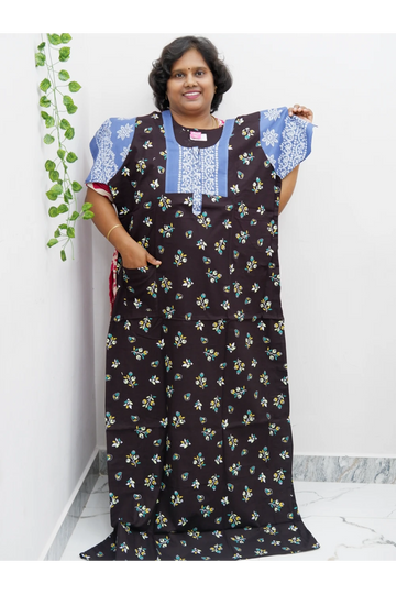 Extra Height Cotton Nighty for Women-Long Length Nighty