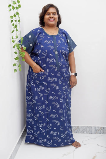 Feeding-Friendly Cotton Nighty with Long Zip