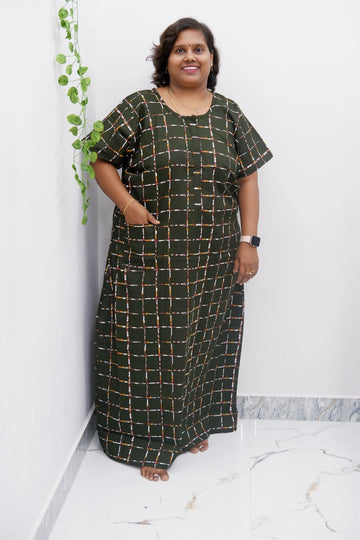 Feeding-Friendly Cotton Nighty with Long Zip