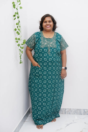 Elegant Zip-Front Pure Cotton Nighty