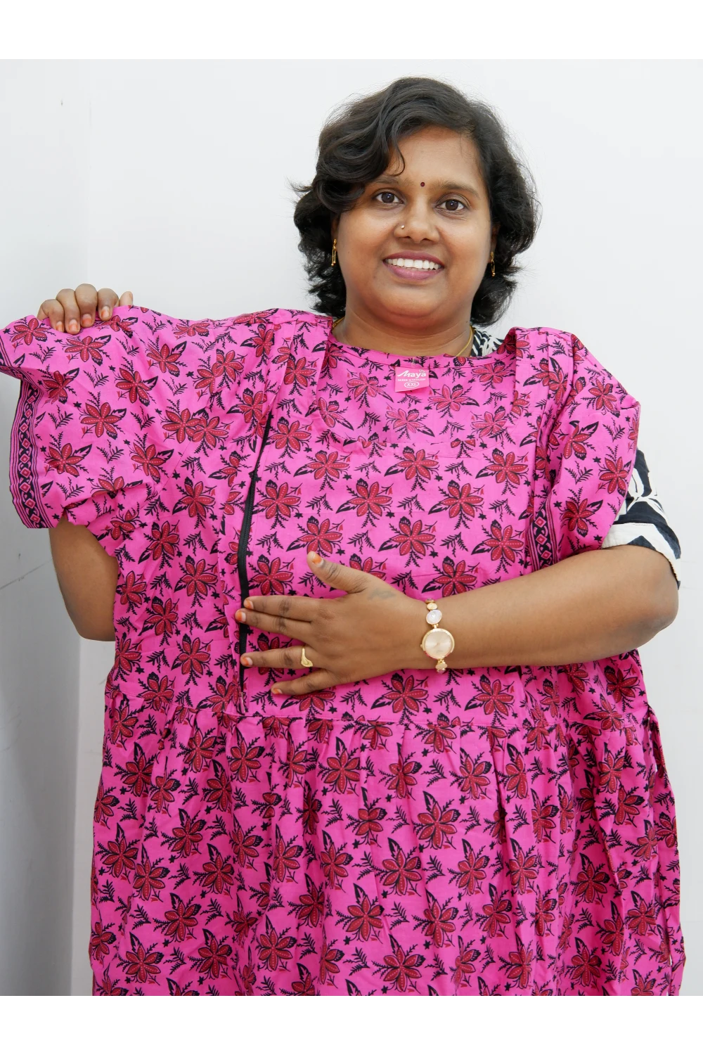 Comfort Fit Maternity Nighty – Side Zip Design