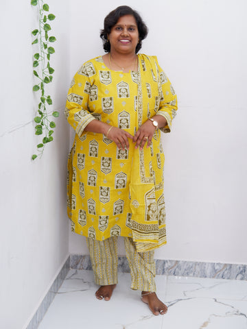 Graceful Cotton Printed Salwar Suit with Shawl – Casual & Festive Wear