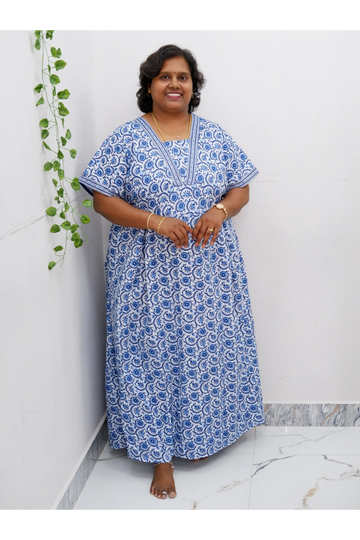 Premium V-Neck Cotton Frock for Women – Breathable & Skin-Friendly