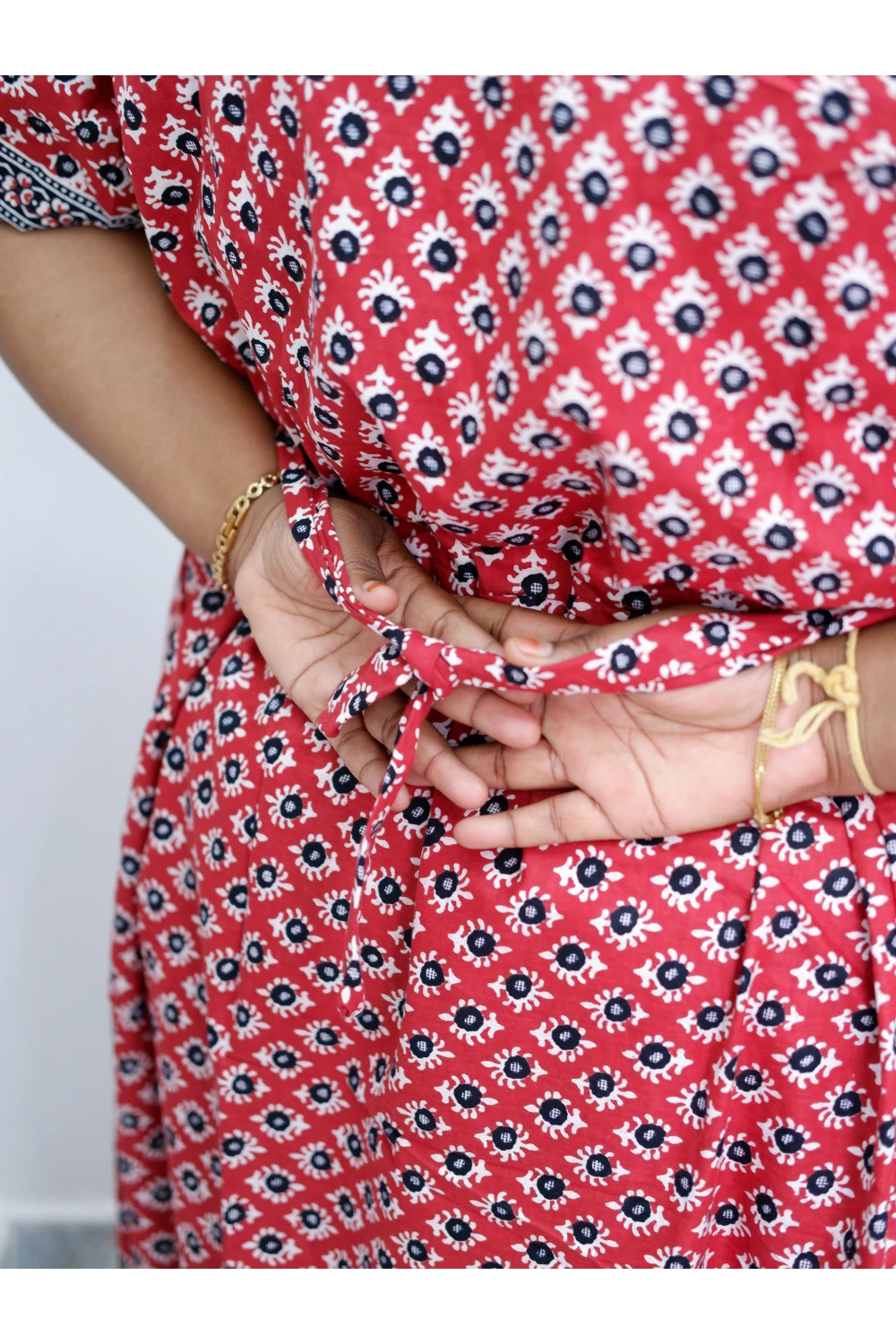 Premium V-Neck Cotton Frock for Women – Breathable & Skin-Friendly