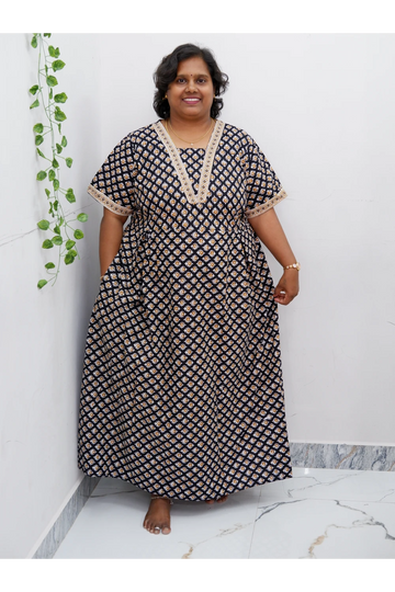 Premium V-Neck Cotton Frock for Women – Breathable & Skin-Friendly