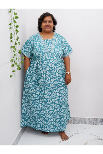 Premium V-Neck Cotton Frock for Women – Breathable & Skin-Friendly