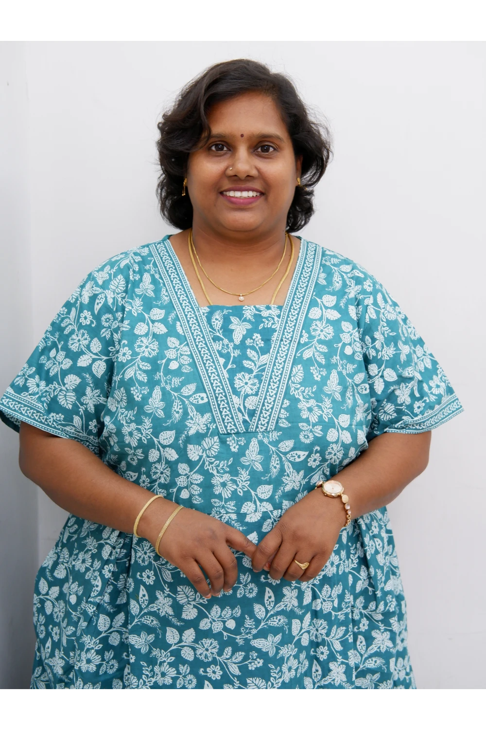 Premium V-Neck Cotton Frock for Women – Breathable & Skin-Friendly