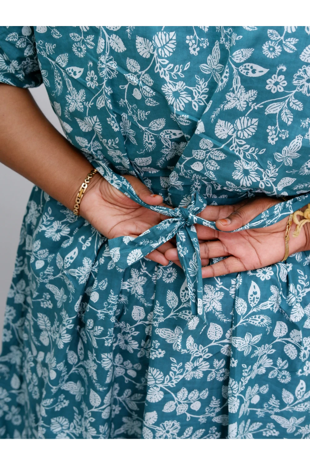 Premium V-Neck Cotton Frock for Women – Breathable & Skin-Friendly