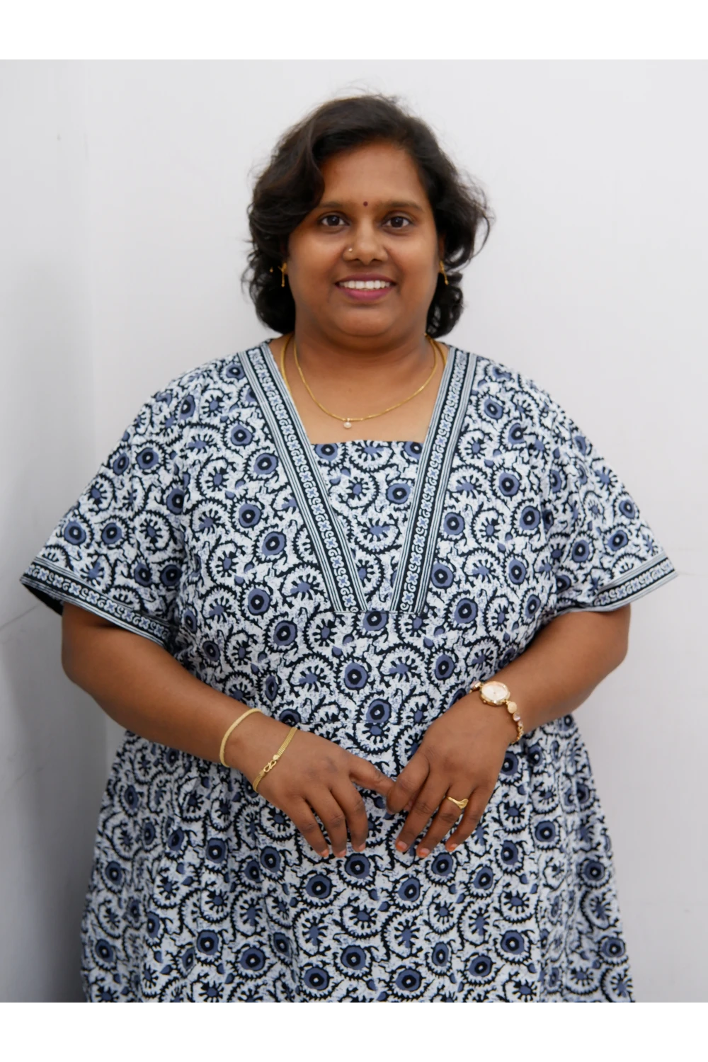 Premium V-Neck Cotton Frock for Women – Breathable & Skin-Friendly