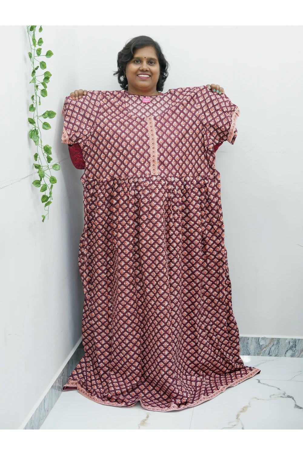 Frock Style Cotton Nighty – Soft & Flowing Fit