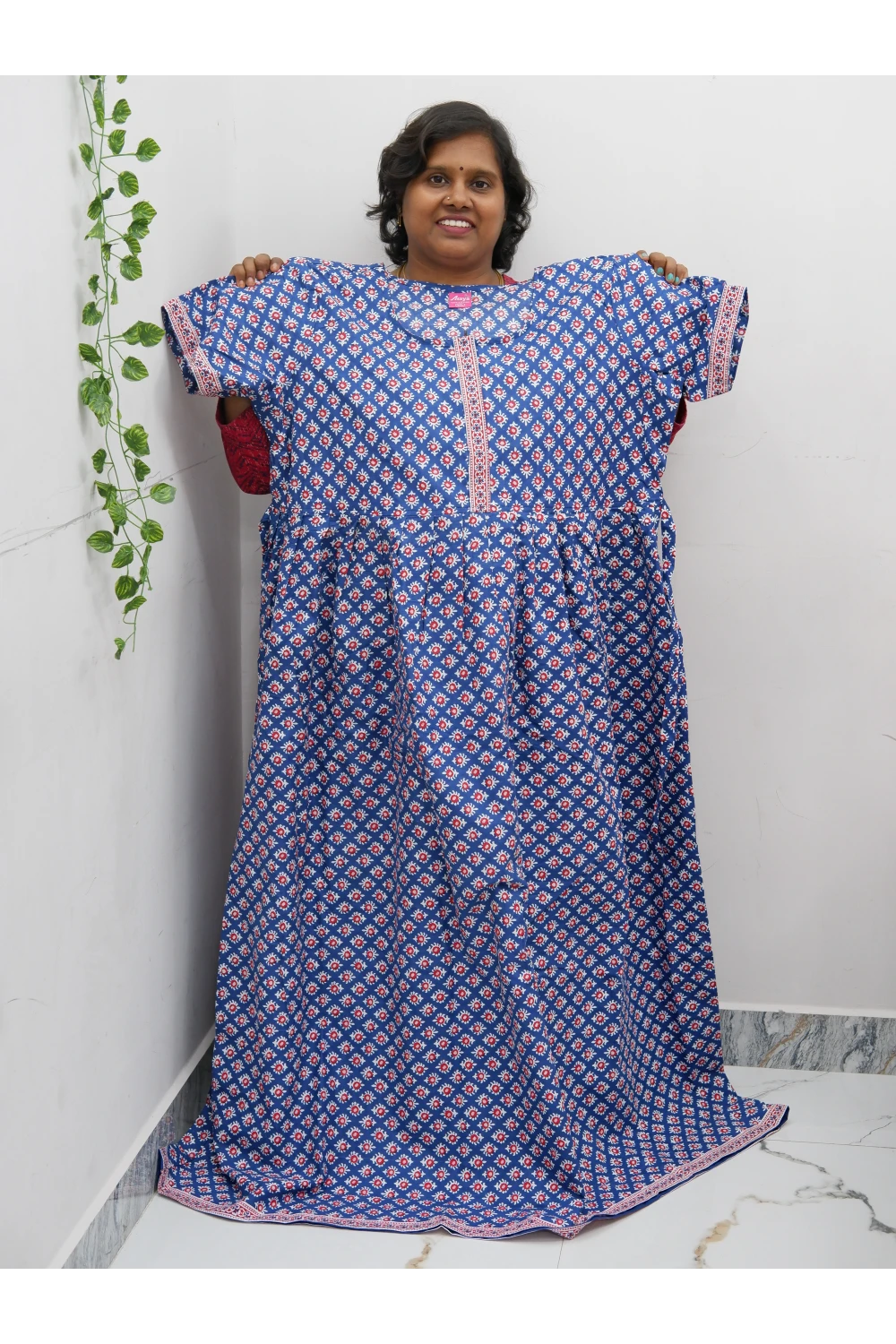 Frock Style Cotton Nighty – Soft & Flowing Fit