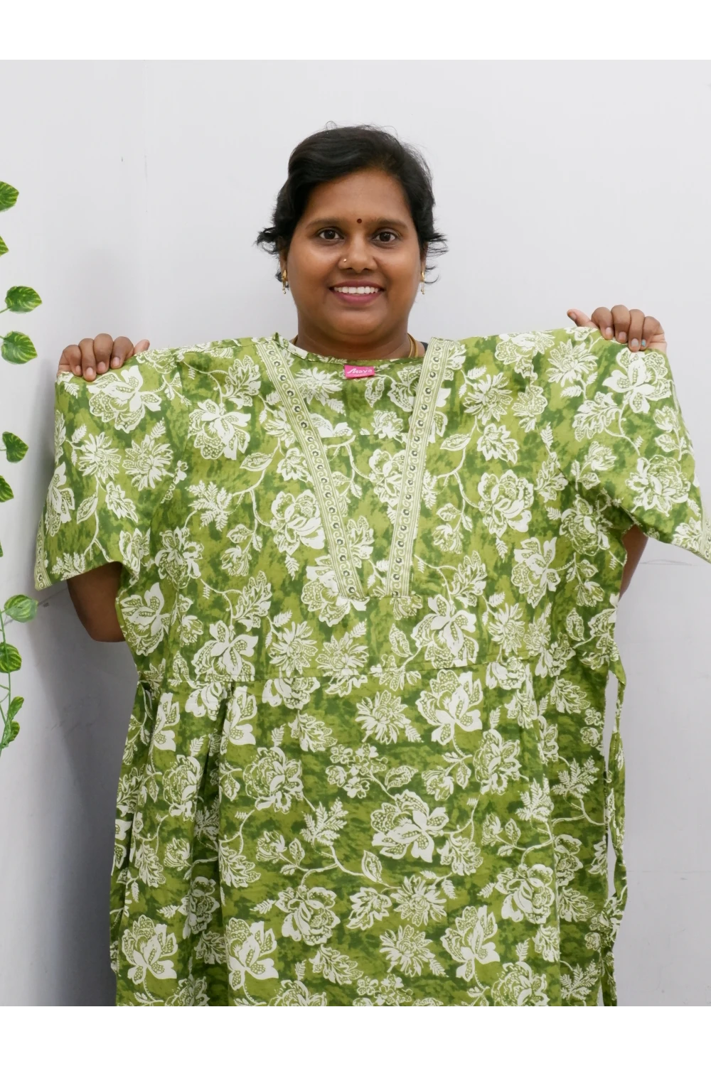 Premium V-Neck Cotton Frock for Women – Breathable & Skin-Friendly