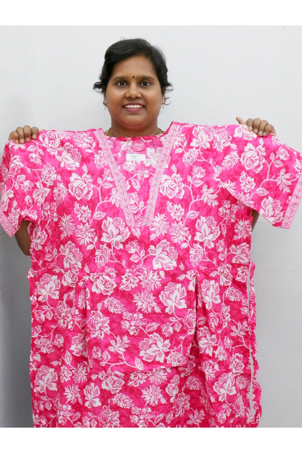 Premium V-Neck Cotton Frock for Women – Breathable & Skin-Friendly