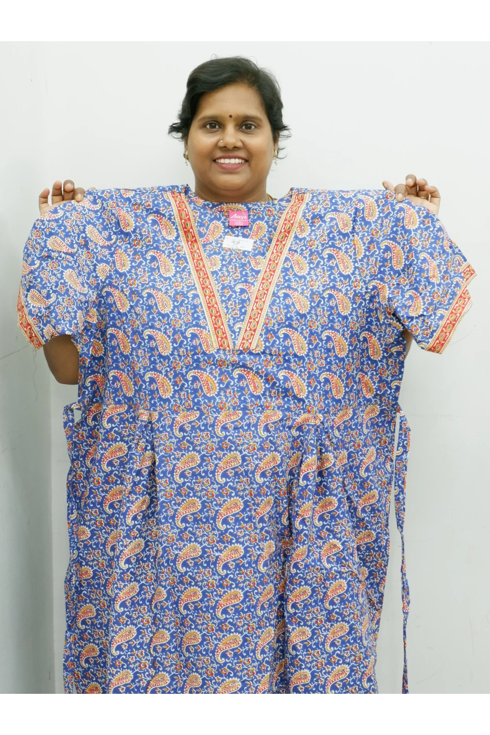 Premium V-Neck Cotton Frock for Women – Breathable & Skin-Friendly