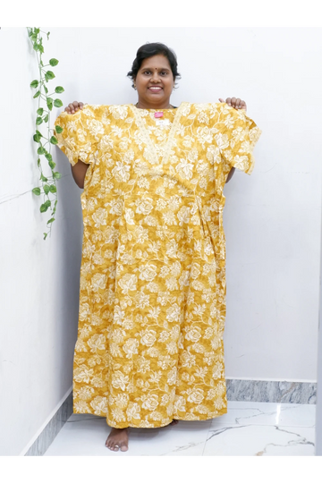 Premium V-Neck Cotton Frock for Women – Breathable & Skin-Friendly
