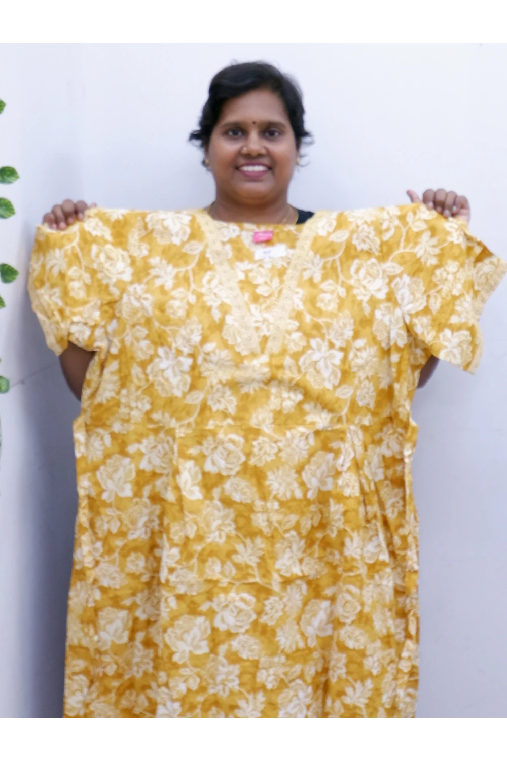 Premium V-Neck Cotton Frock for Women – Breathable & Skin-Friendly