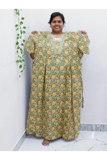 Premium V-Neck Cotton Frock for Women – Breathable & Skin-Friendly