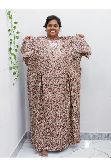 Premium V-Neck Cotton Frock for Women – Breathable & Skin-Friendly