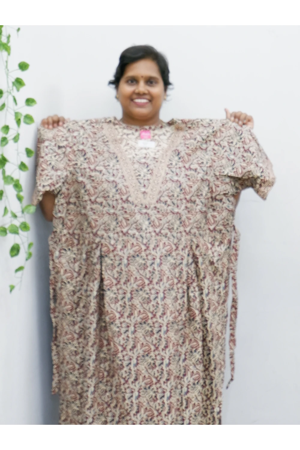Premium V-Neck Cotton Frock for Women – Breathable & Skin-Friendly