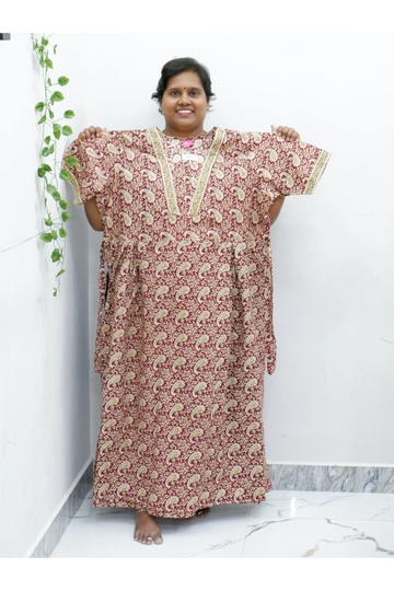 Premium V-Neck Cotton Frock for Women – Breathable & Skin-Friendly