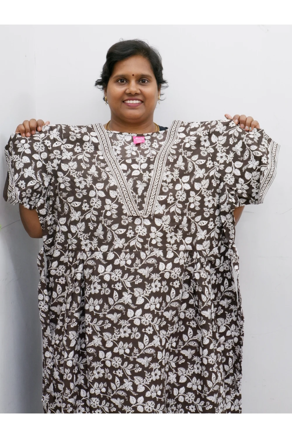Premium V-Neck Cotton Frock for Women – Breathable & Skin-Friendly