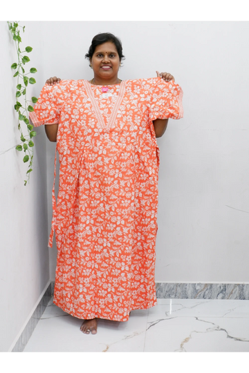 Premium V-Neck Cotton Frock for Women – Breathable & Skin-Friendly