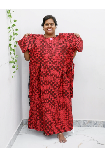 Premium V-Neck Cotton Frock for Women – Breathable & Skin-Friendly
