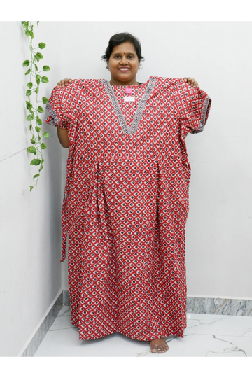 Premium V-Neck Cotton Frock for Women – Breathable & Skin-Friendly