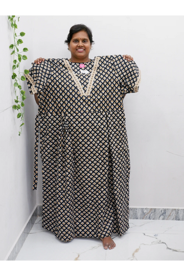 Premium V-Neck Cotton Frock for Women – Breathable & Skin-Friendly