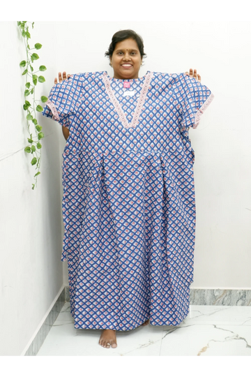 Premium V-Neck Cotton Frock for Women – Breathable & Skin-Friendly