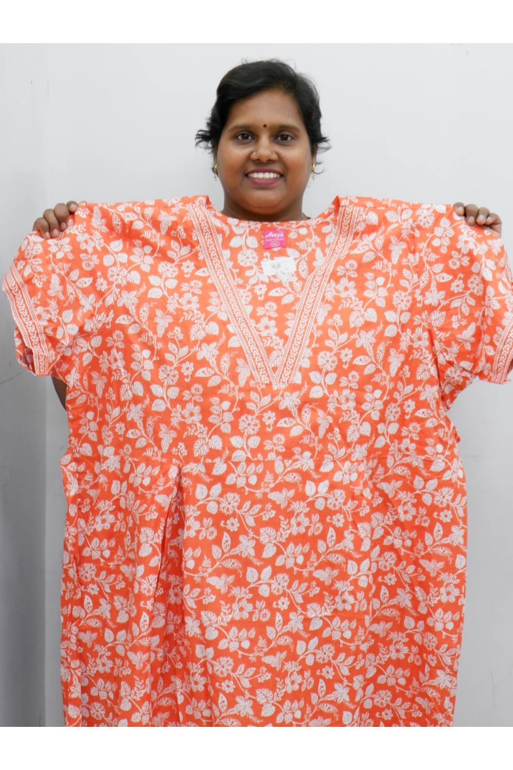 Premium V-Neck Cotton Frock for Women – Breathable & Skin-Friendly