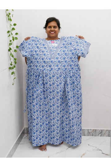 Premium V-Neck Cotton Frock for Women – Breathable & Skin-Friendly
