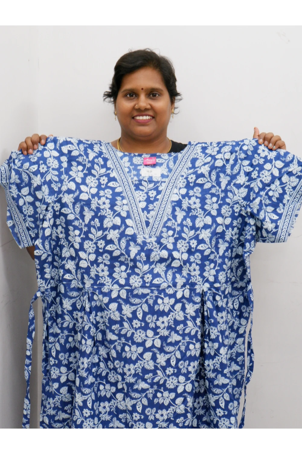 Premium V-Neck Cotton Frock for Women – Breathable & Skin-Friendly