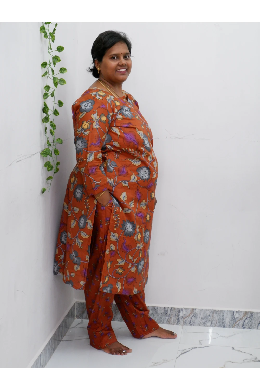 Graceful Cotton Printed Salwar Suit with Shawl – Casual & Festive Wear