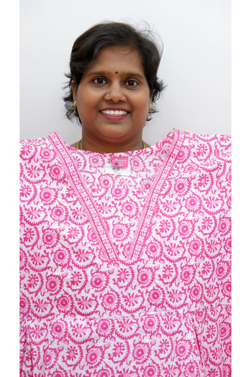 Premium V-Neck Cotton Frock for Women – Breathable & Skin-Friendly