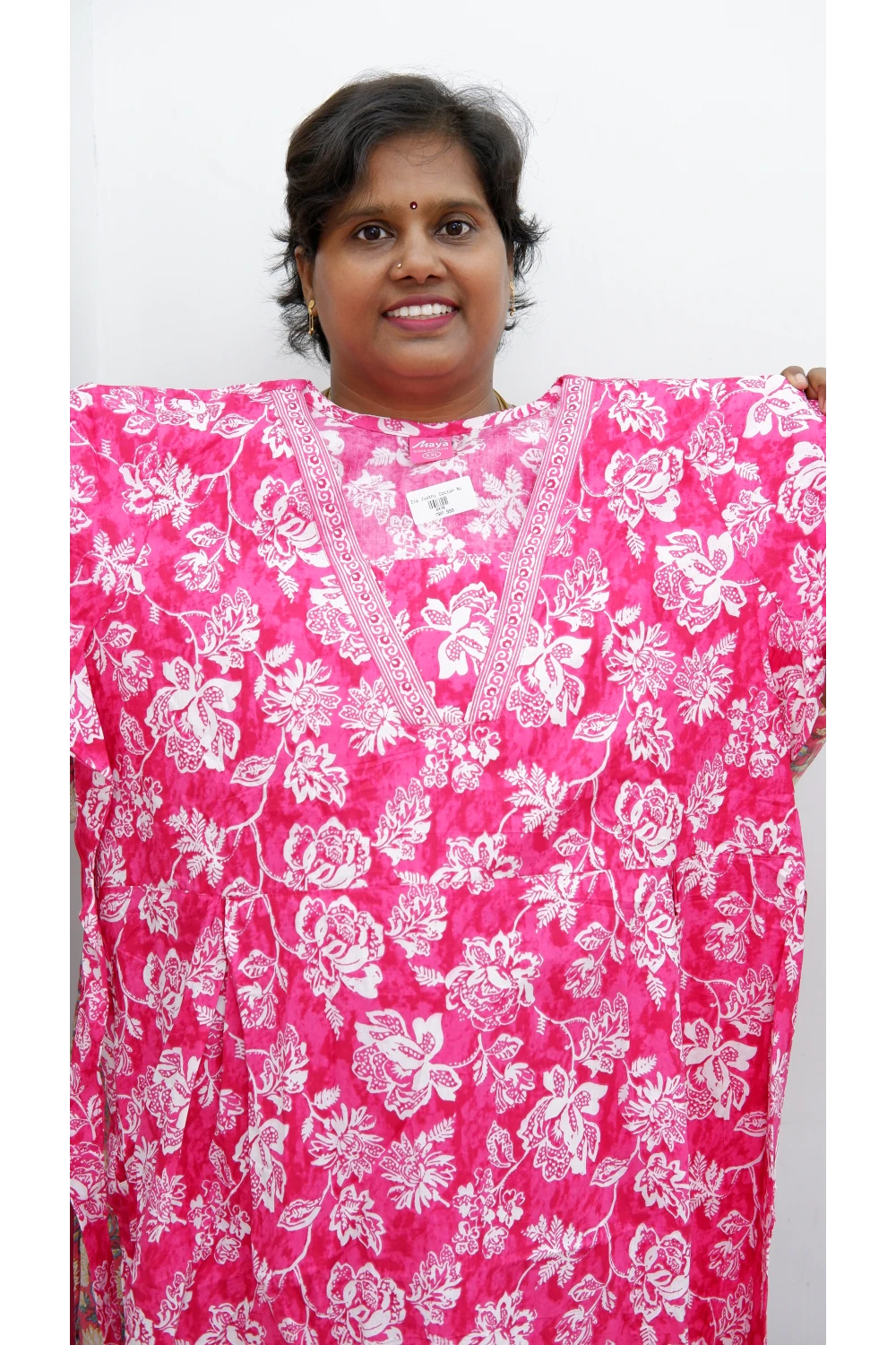 Premium V-Neck Cotton Frock for Women – Breathable & Skin-Friendly