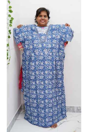 Premium V-Neck Cotton Frock for Women – Breathable & Skin-Friendly
