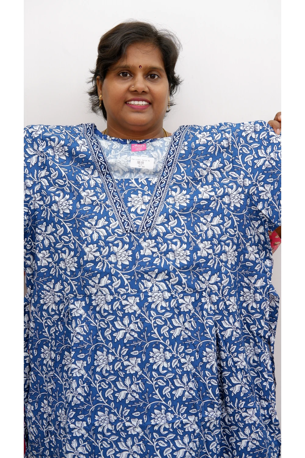 Premium V-Neck Cotton Frock for Women – Breathable & Skin-Friendly