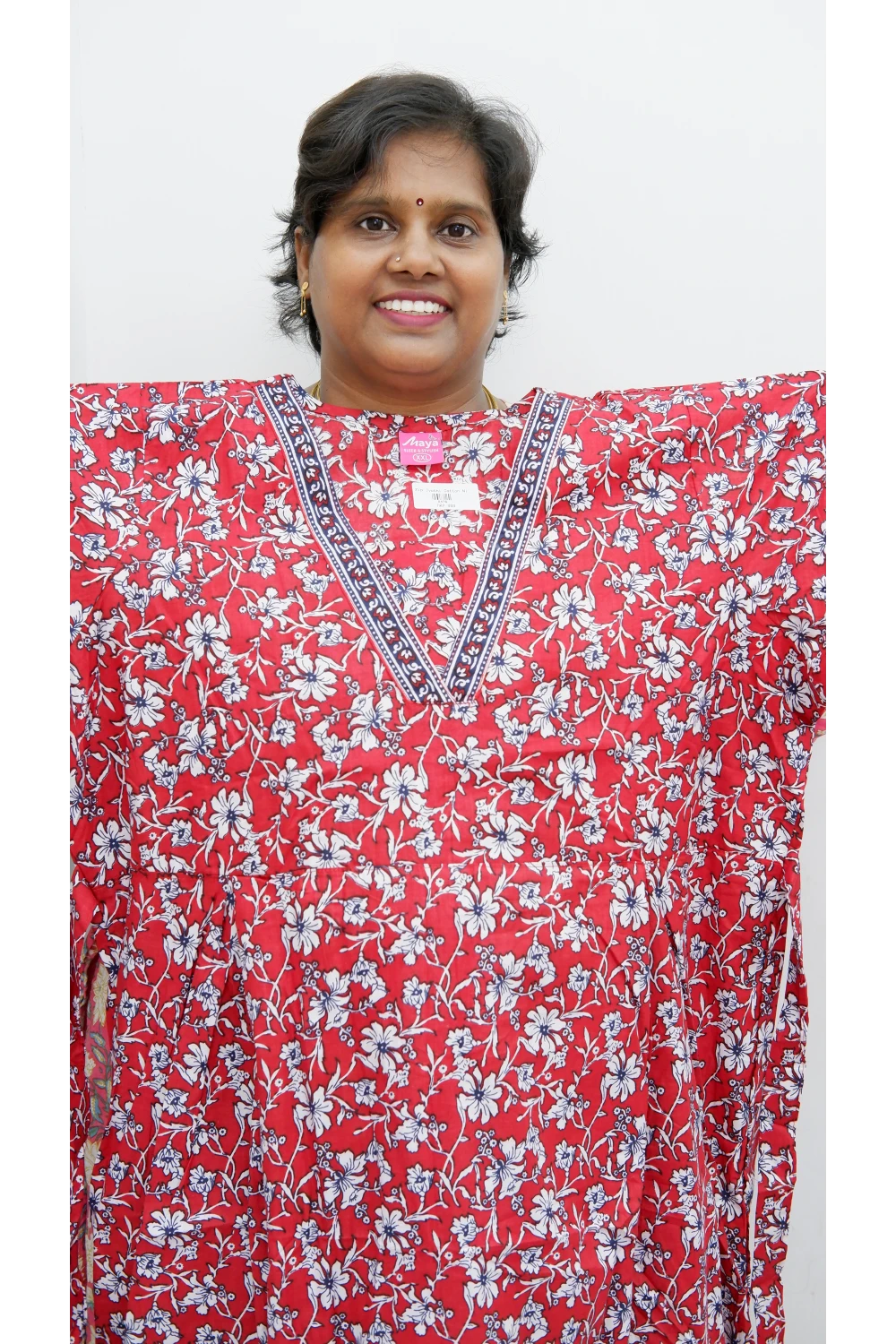 Premium V-Neck Cotton Frock for Women – Breathable & Skin-Friendly