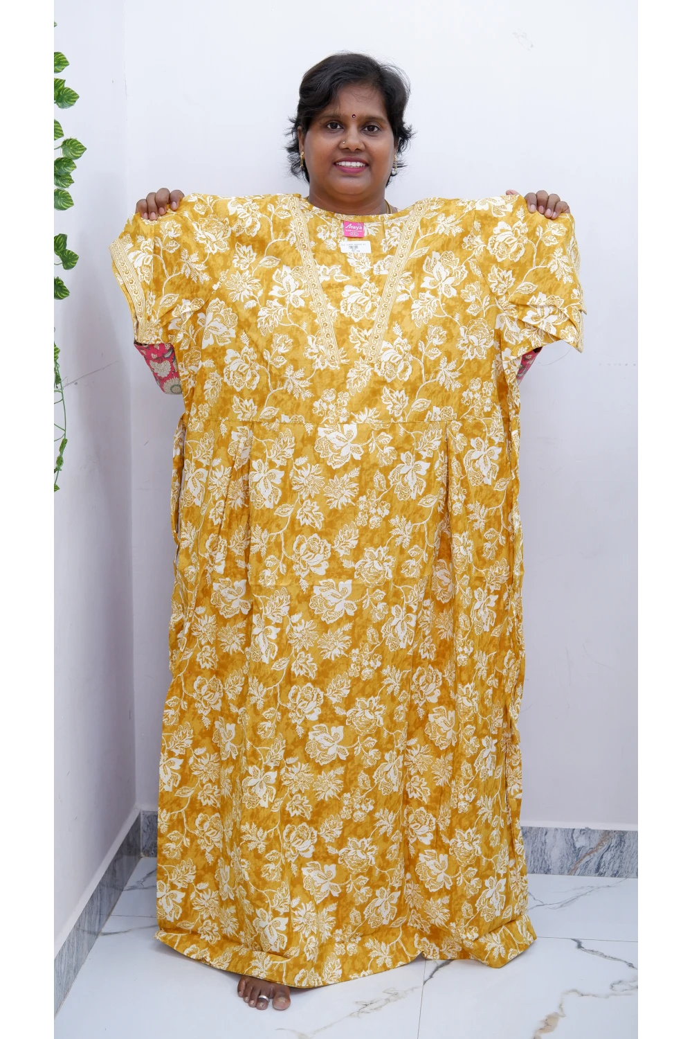 Premium V-Neck Cotton Frock for Women – Breathable & Skin-Friendly